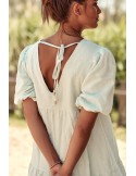 Summer dress tied at the back, mint FG591 - Online store - Boutique